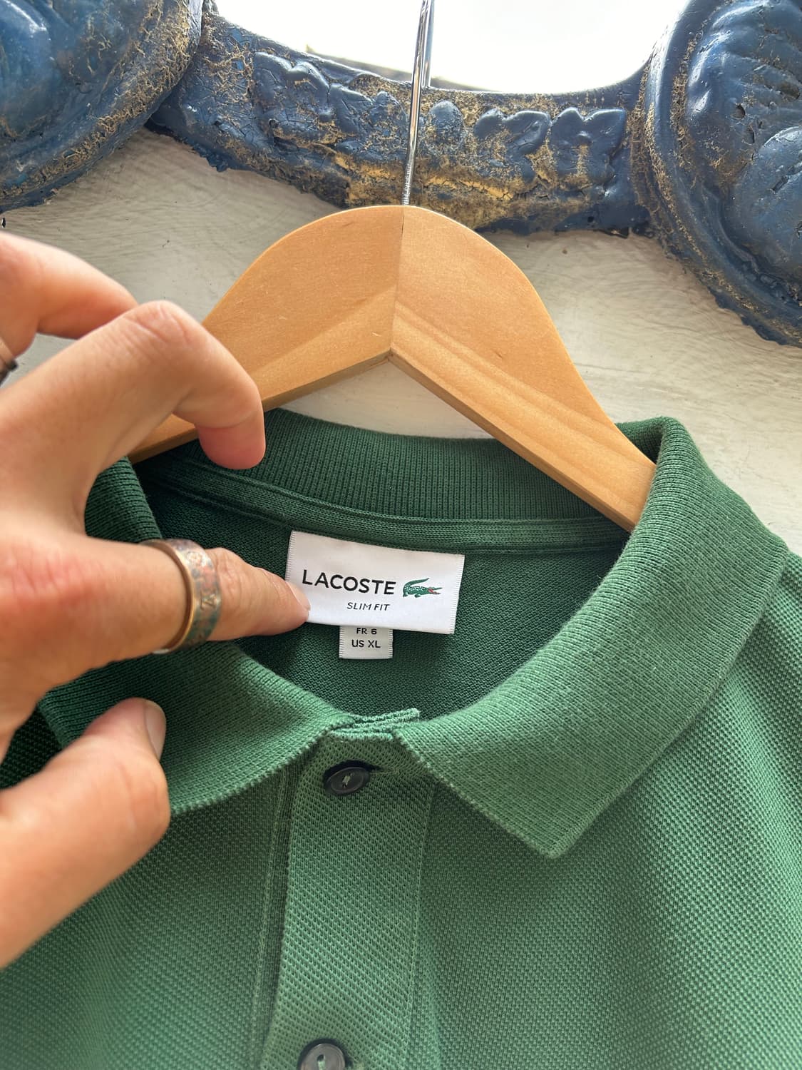라코스테 시그니처 그린 빈티지  코튼 PK셔츠 105s 상품이미지3