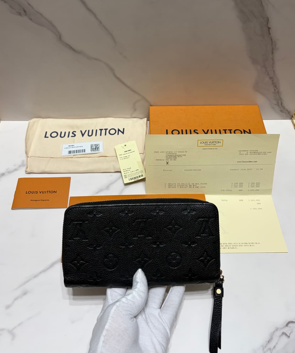 [정품] S급 루이비통 앙프렝뜨 장지갑 백화점 풀구성 상품이미지2