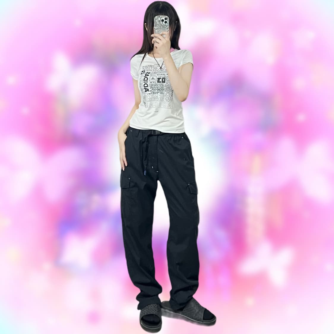 아디다스 프린팅 키치 롤업 티셔츠 상품이미지1