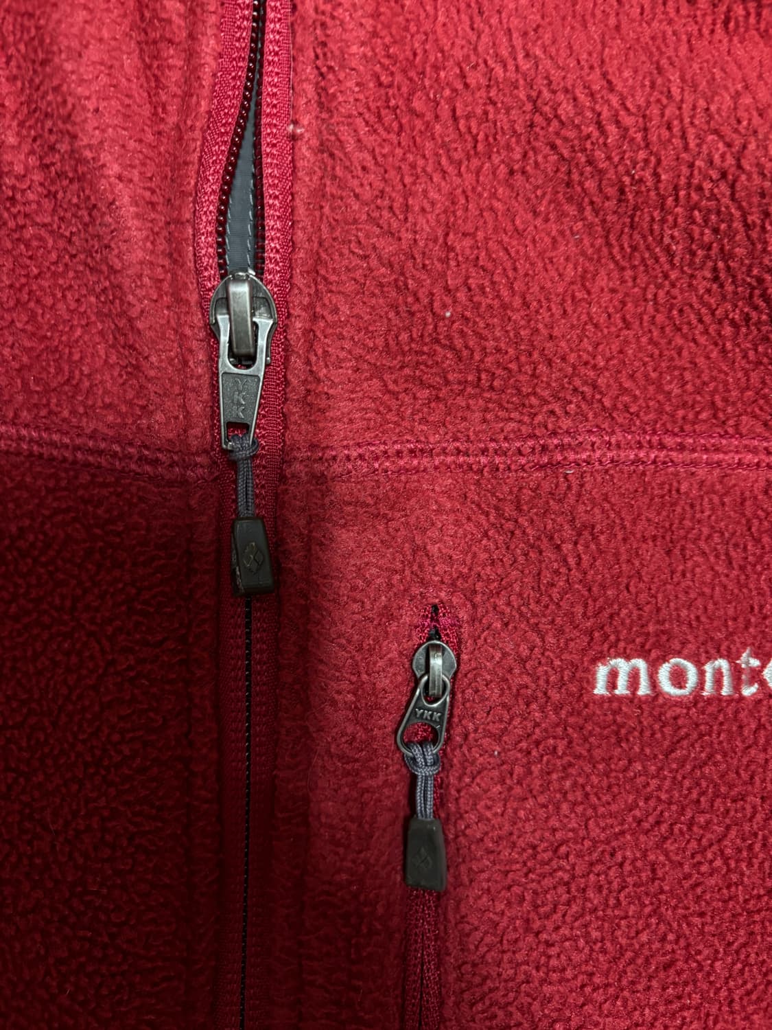 90s 몽벨 재팬 일본발 CLIMA PLUS 버건디 플리스 후리스 점퍼 상품이미지4