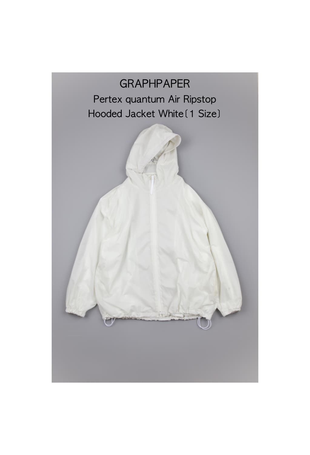 Graphpaper 퍼텍스퀀텀 에어 립스탑 후디드 자켓 화이트 상품이미지1