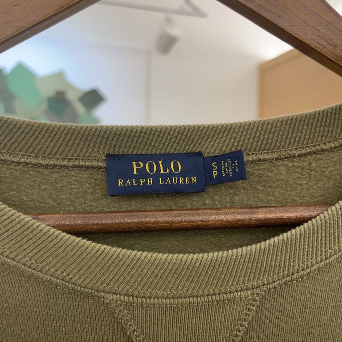폴로 랄프로렌 올드스쿨 자수 올리브 카키 맨투맨 S C06607 상품이미지4