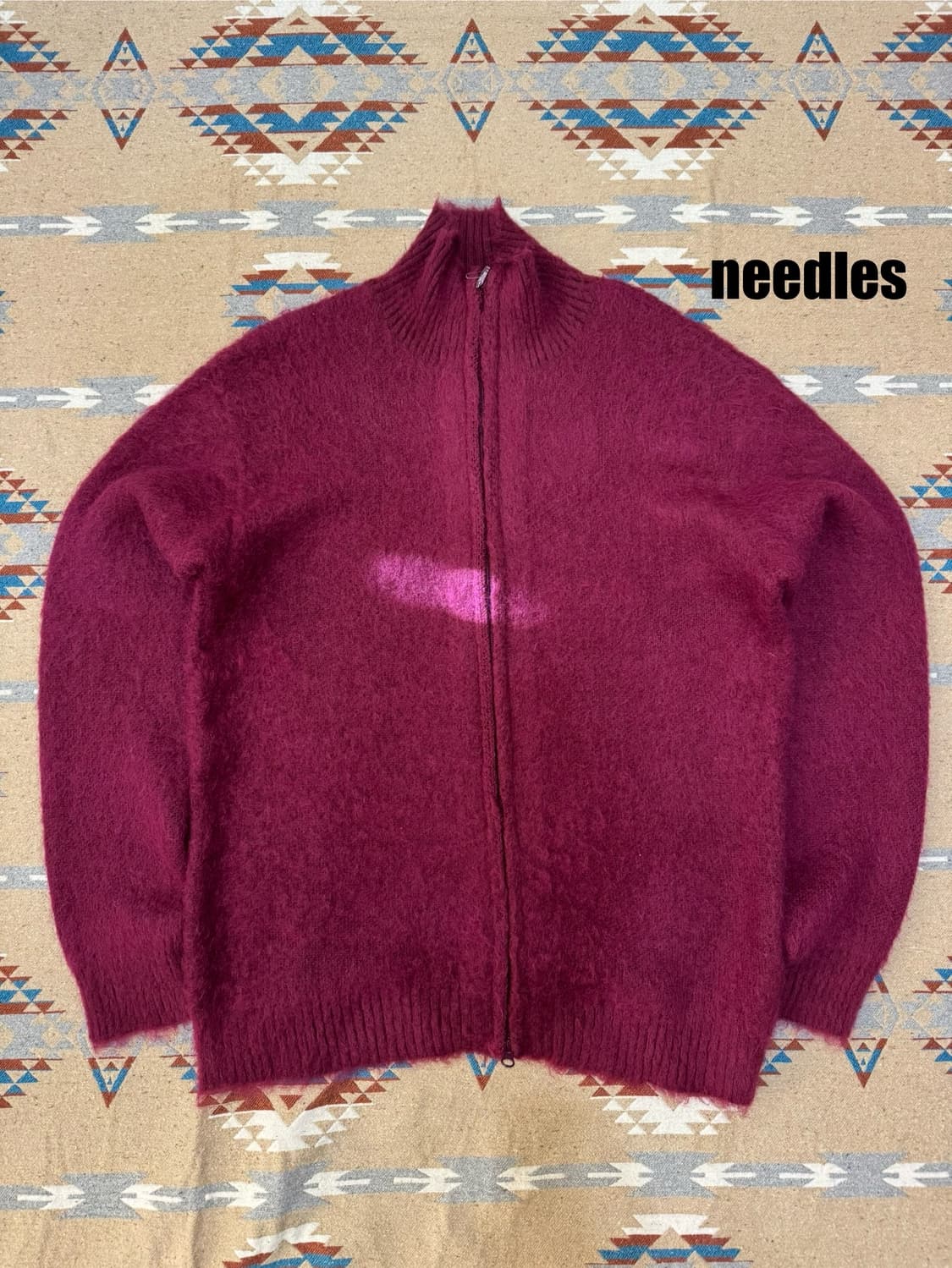 [L] 니들스 모헤어 집업 가디건 보르도 상품이미지1