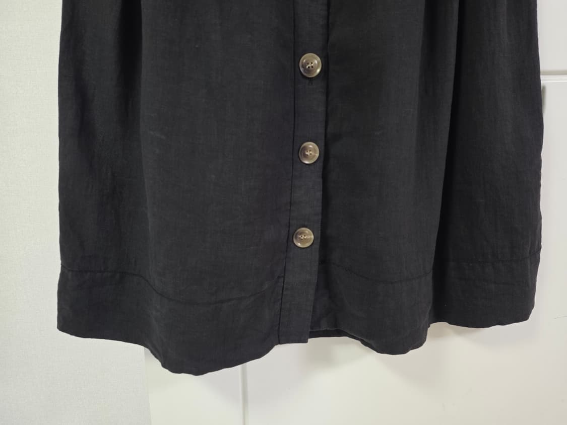 bassike 블랙 린넨100% 주름배색 오픈형 스커트 25
 상품이미지4