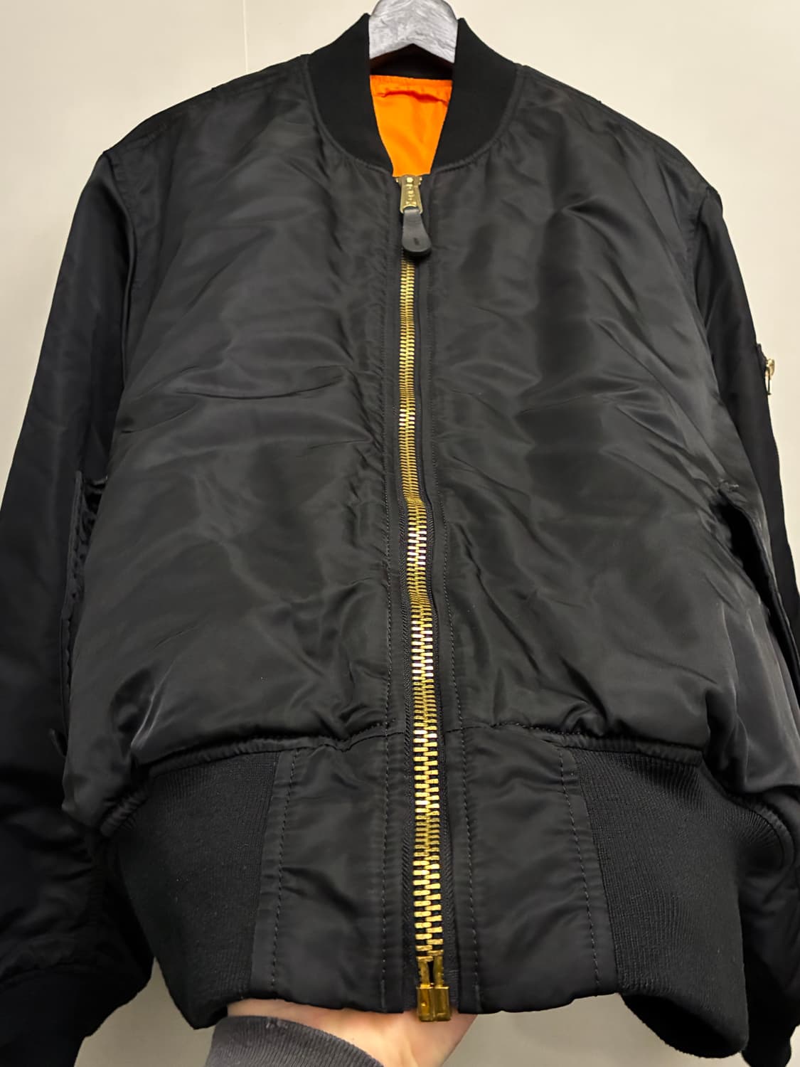 (L/105)알파인더스트리 ma-1 블랙 레귤러 플라이트 항공점퍼 마원 상품이미지7