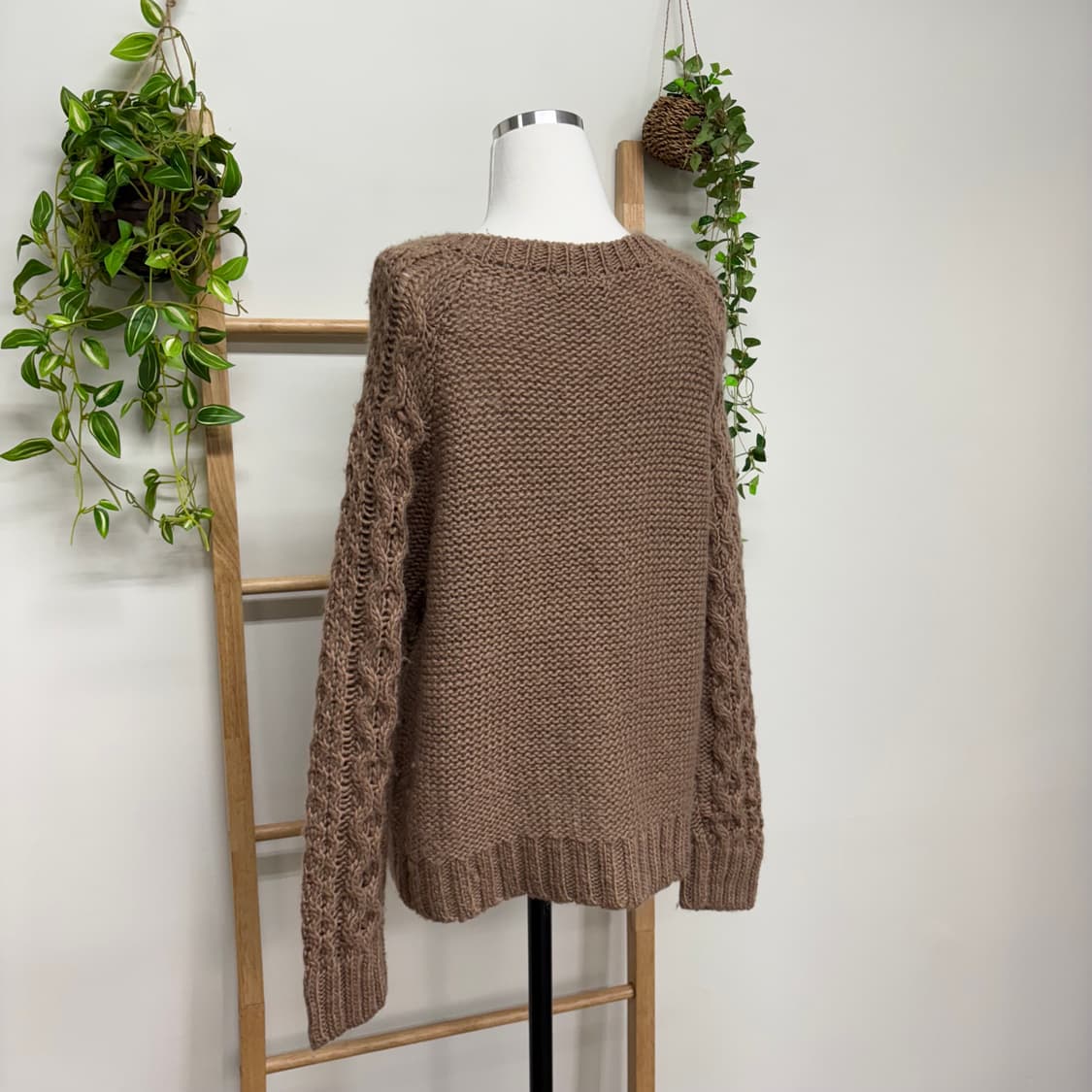 earth music 얼스뮤직/ 케이블가디건 브라운가디건 라떼가디건 상품이미지5