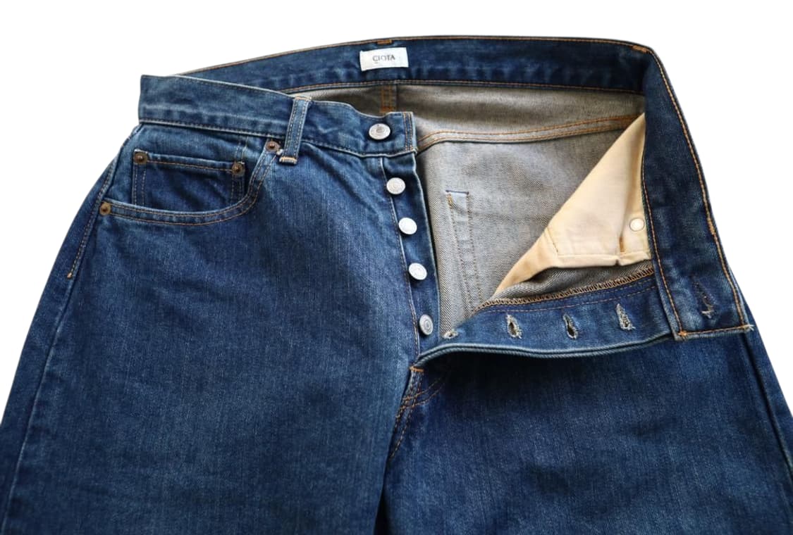 시오타 ciota 수빈 코튼 13.5oz 다크블루 데미지 데님 상품이미지5