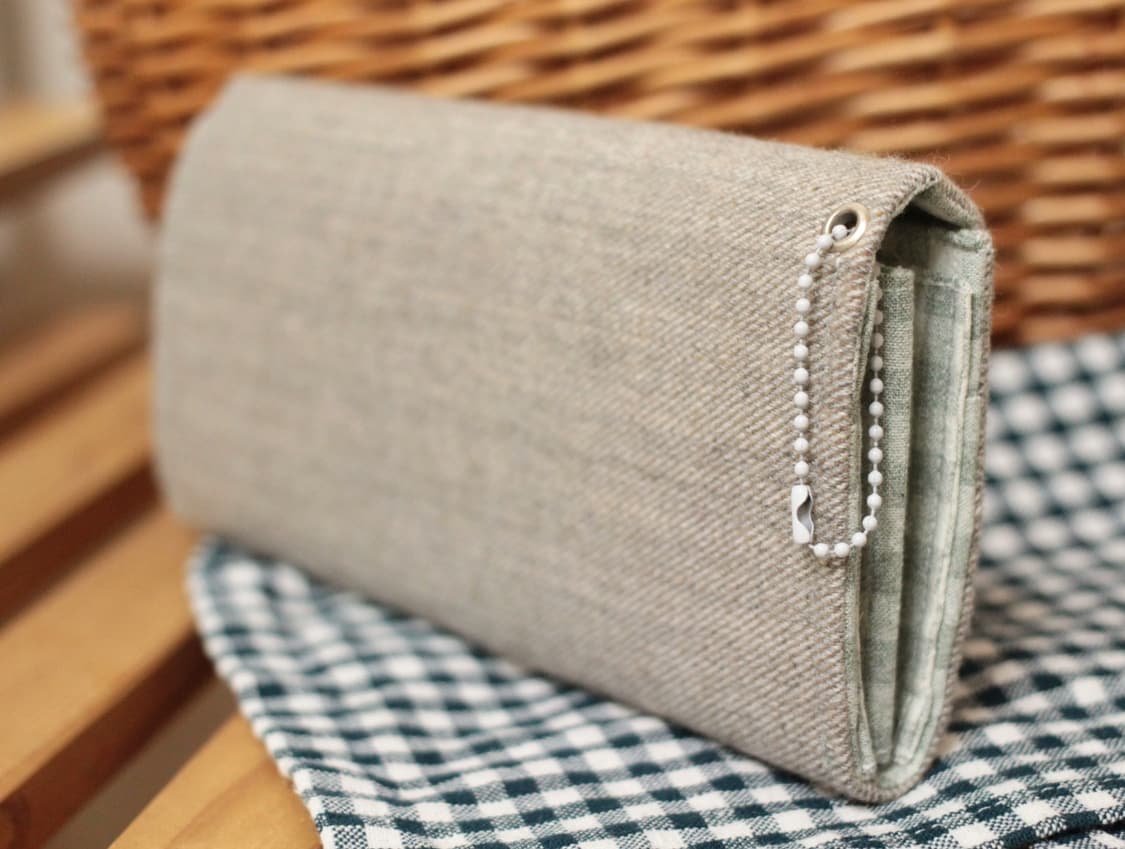 핸드메이드 민트 체크 장지갑 상품이미지8