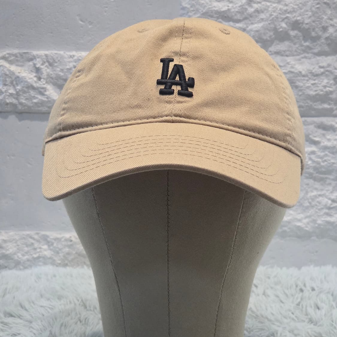1p-8:MLB LA 다저스 베이지 코튼 볼캡 프리사이즈 (56-59) 상품이미지2