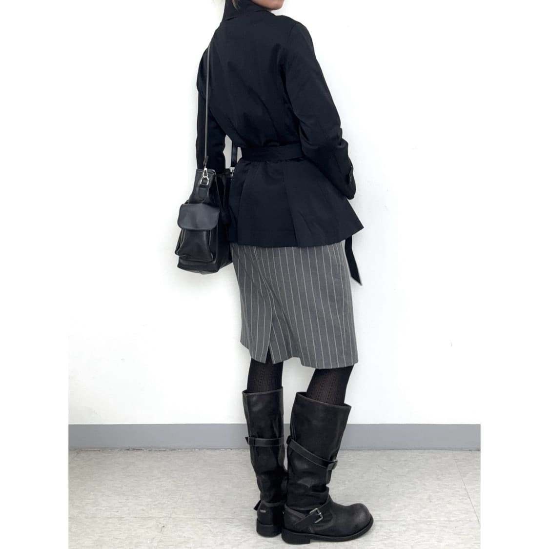 빈티지 블랙 더블 코트 상품이미지4