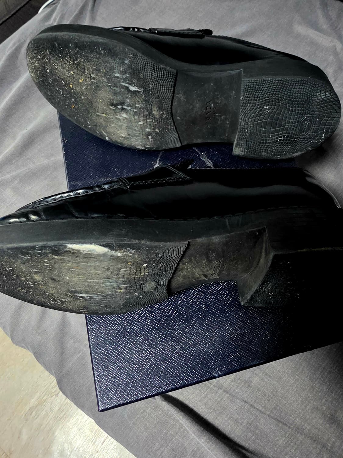 프라다 초콜릿 브러시드 가죽로퍼(가격다운) 상품이미지4