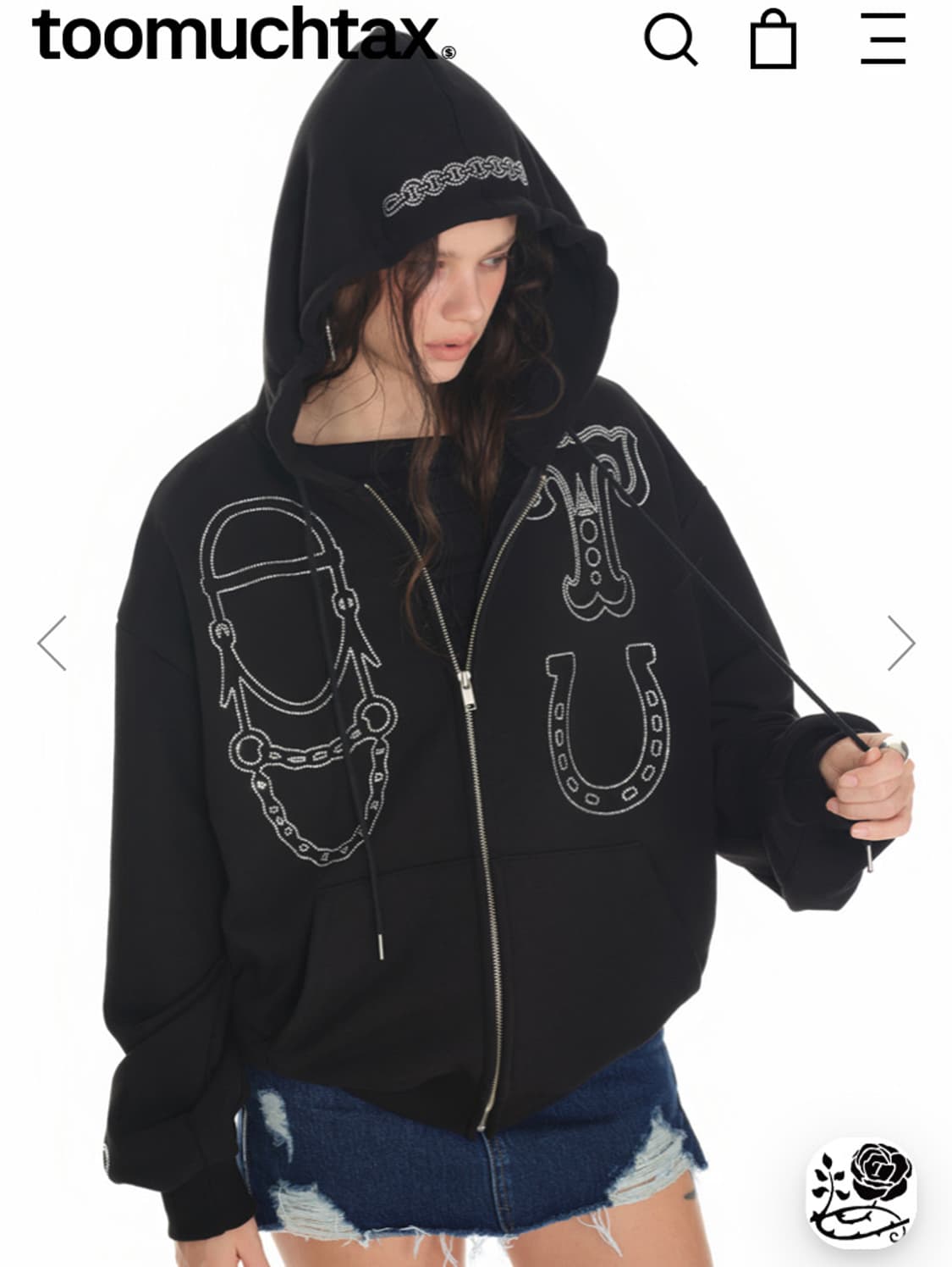 TOOMUCHTAX WESTERN HOTFIX ZIP-UP HOODIE  상품이미지3