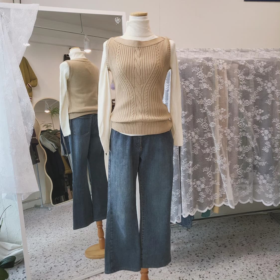 Aylesbury 보트넥 케이블니트 베스트 상품이미지9