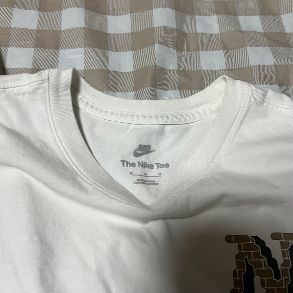 나이키 N 반팔티 화이트 M 흰색 빈티지 캥거루 프린팅 상품이미지2