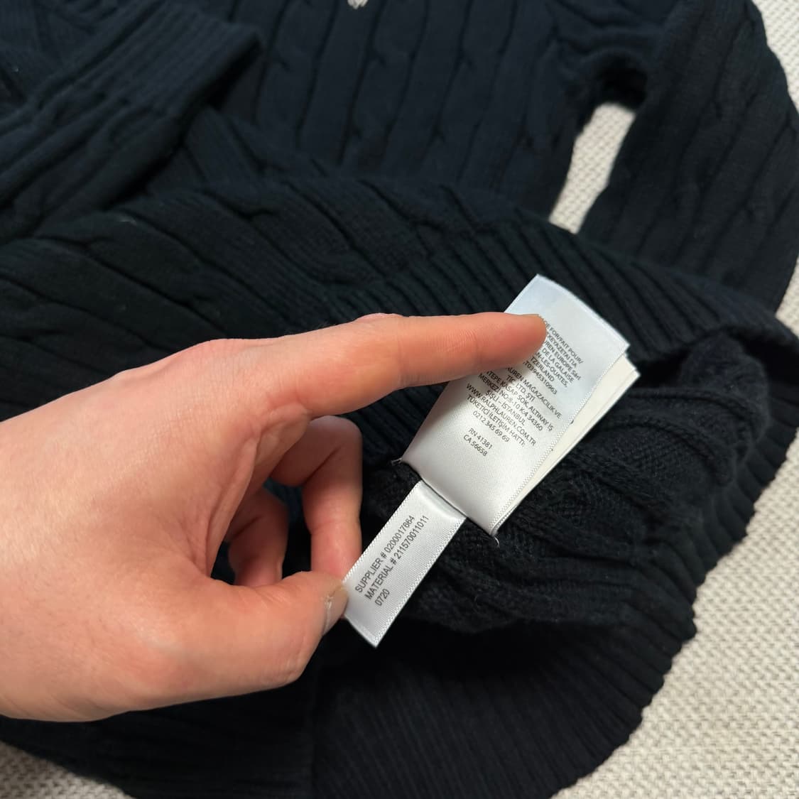 폴로 랄프로렌 브이넥 케이블 니트 상품이미지4