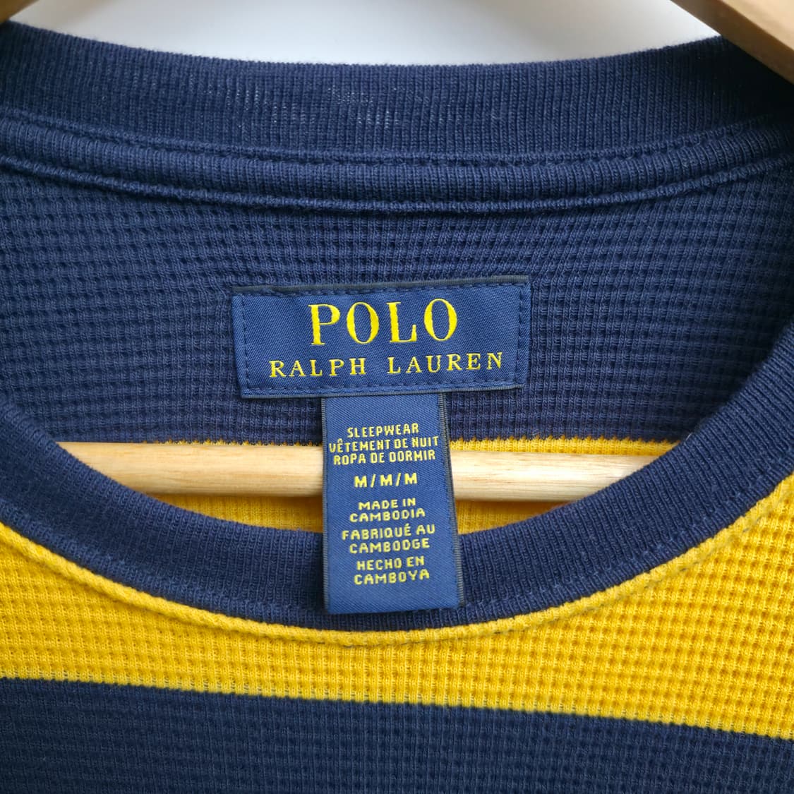 [M] 새상품 폴로 랄프로렌 스트라이프 와플티 상품이미지5