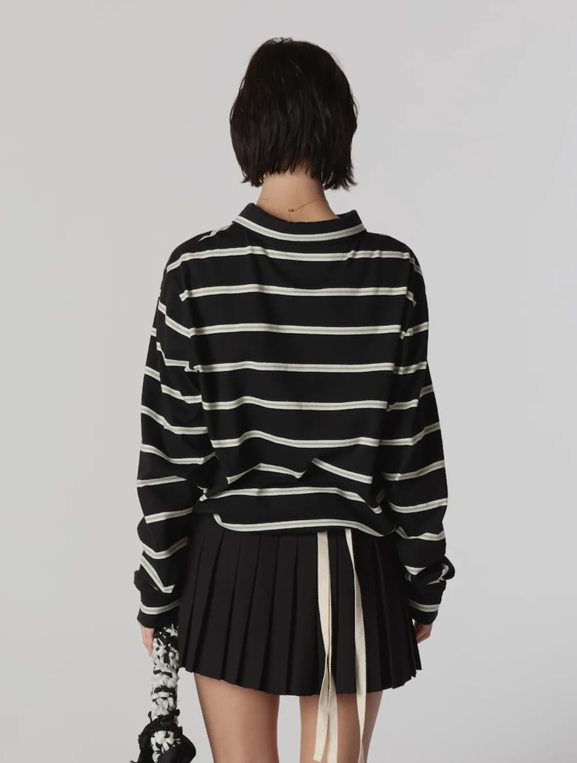 글로니 테리 pk 롱슬리브 티 럭비티 블랙 스트라이프 상품이미지2