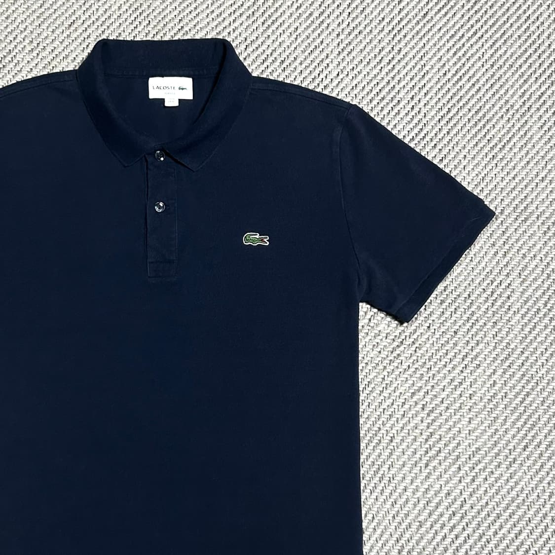 [M] Lacoste 라코스테 네이비 슬림핏 반팔 카라티 상품이미지2