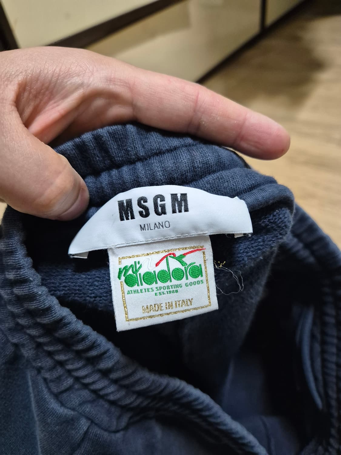 [S] MSGM 네이비 트레이닝 반바지 디아도라 콜라보 100 95 상품이미지3