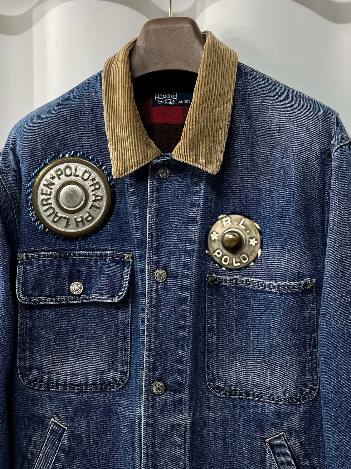 90's 폴로 랄프로렌 덩가리 버팔로 코듀로이 데님 트러커 자켓 상품이미지4
