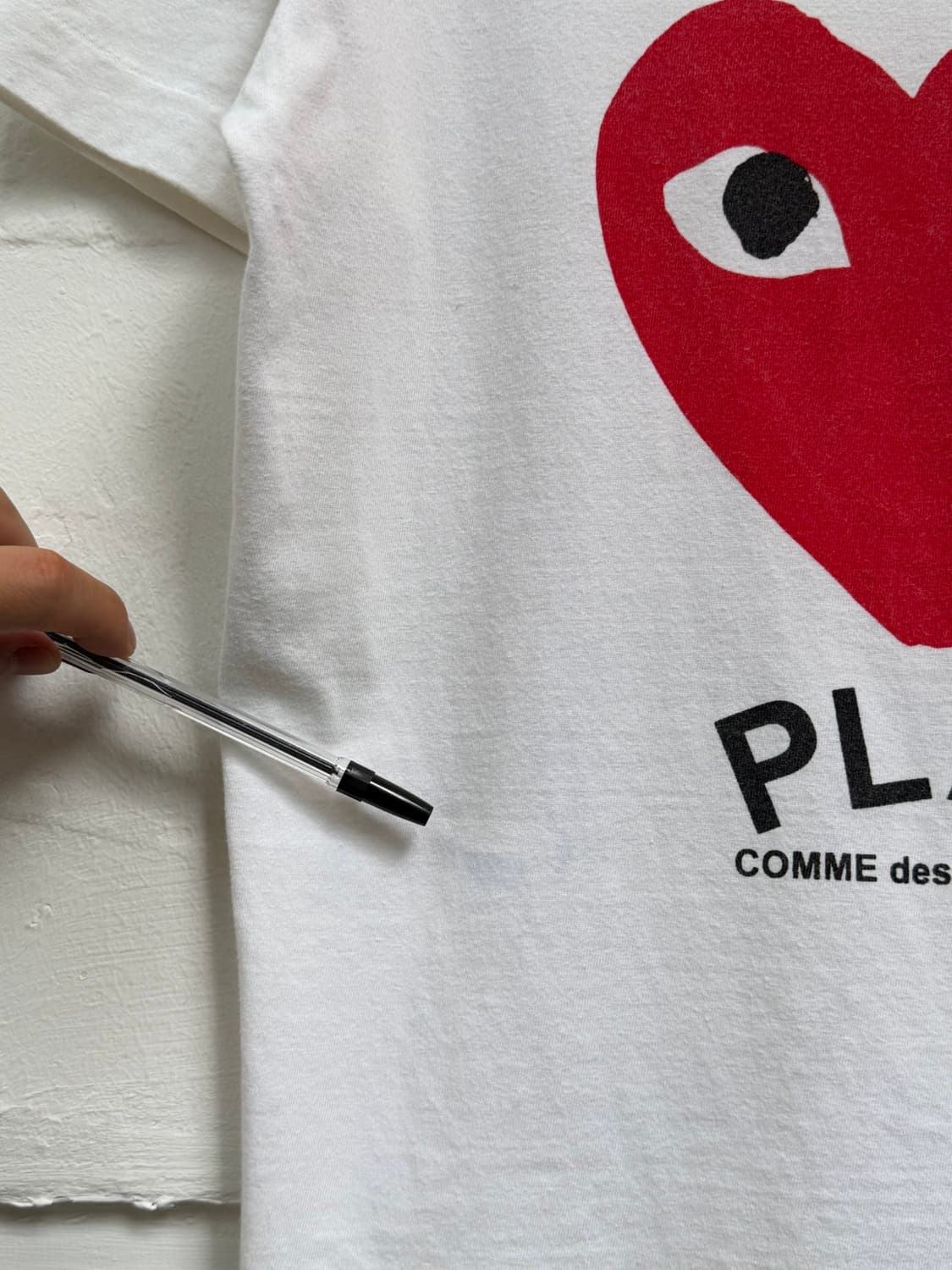 Play Comme des Garcons 프린팅 반팔티 화이트 S 상품이미지5