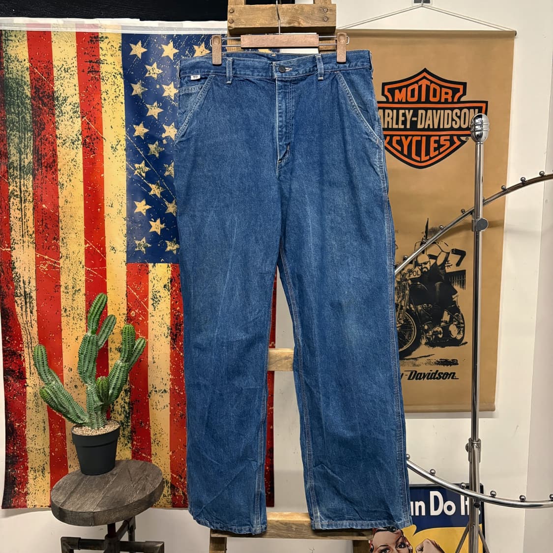 칼하트 FR 방염 리얼워크 와이드핏 카펜터 데님팬츠 N379 상품이미지1