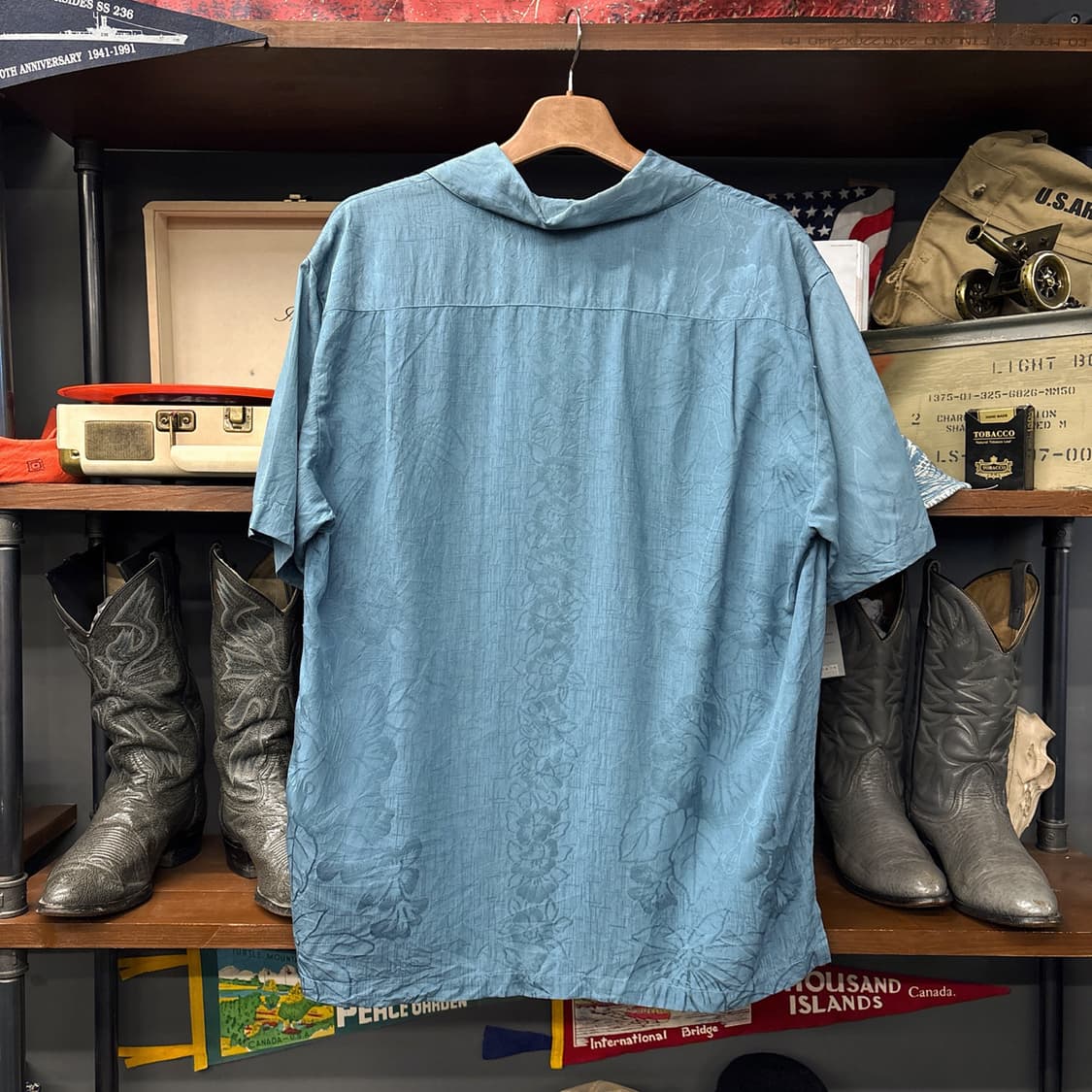 90s 토미바하마 플로럴 자카드 하와이안걸 프린팅 셔츠 N1270 상품이미지2