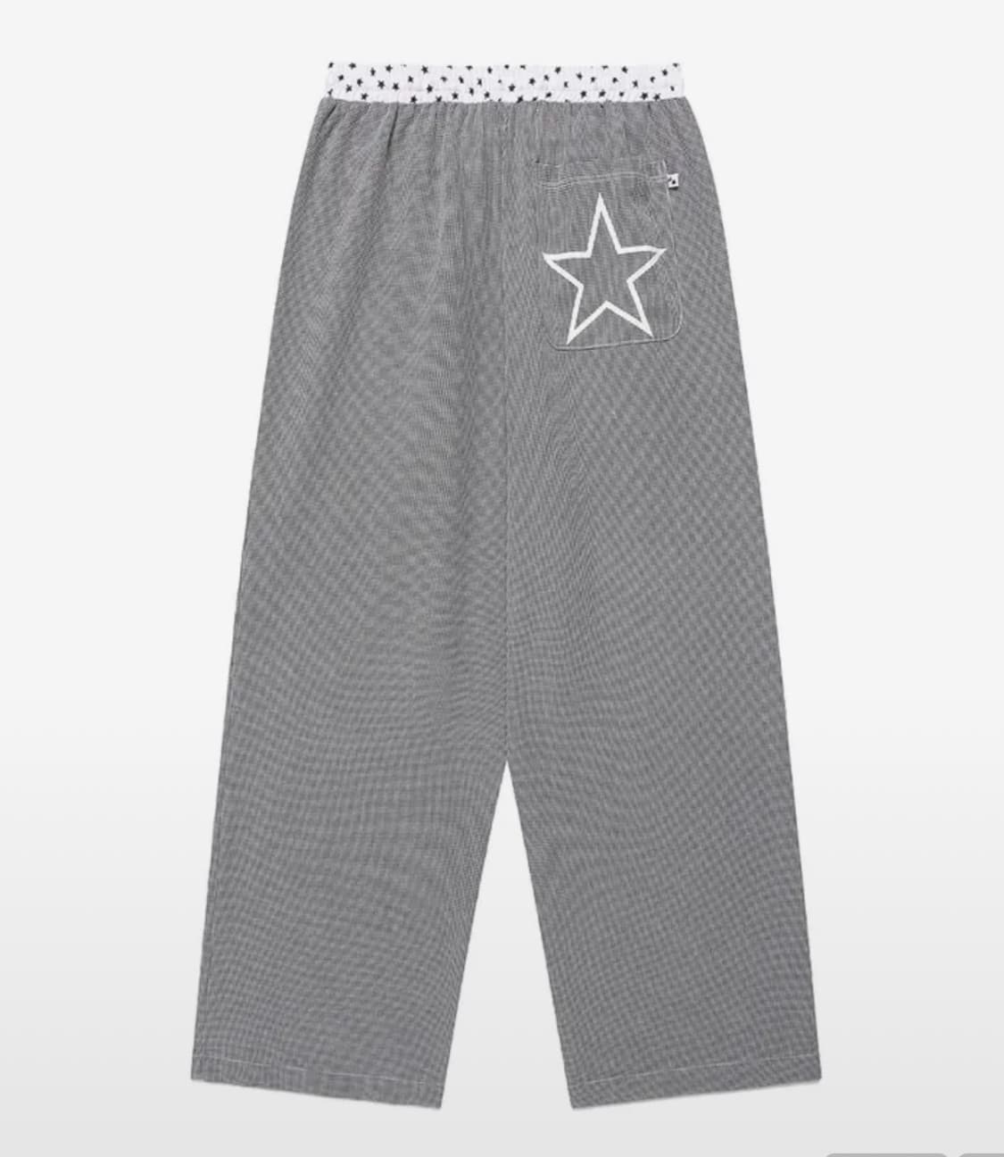 카비시 CHECK LOUNGE PANTS BLACK 라운지 별 바지 상품이미지2