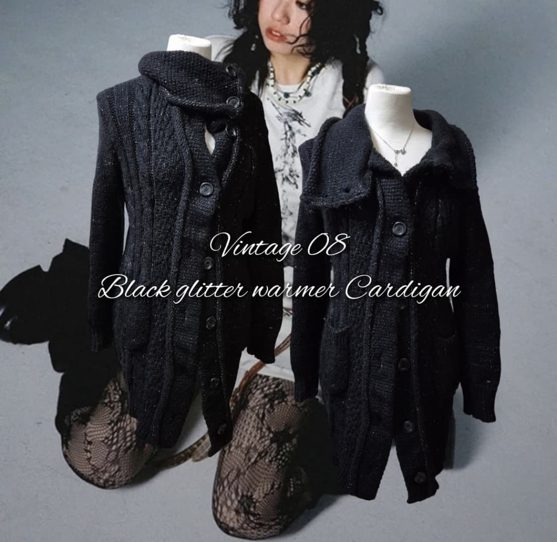 Black glitter warmer Cardigan 상품이미지1