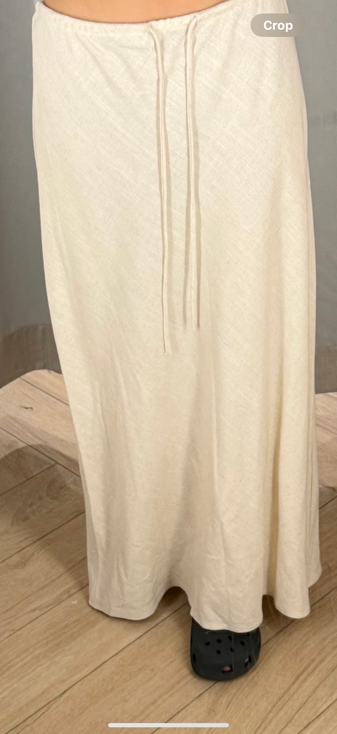 H&M 로우웨이스트 롱 스커트 베이지 상품이미지2