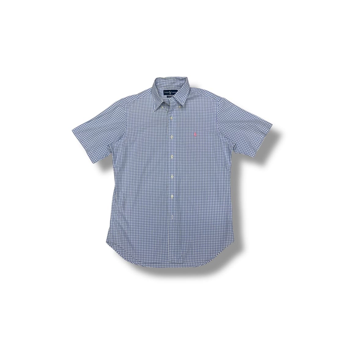 [M] 랄프로렌 클래식핏 하늘색 깅엄체크 반팔셔츠 상품이미지3