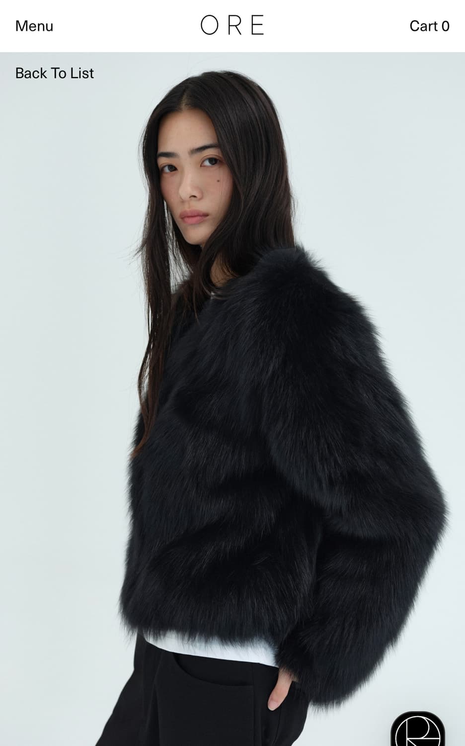 Ore 오어 Fox Fur Jacket Black 새상품 상품이미지1