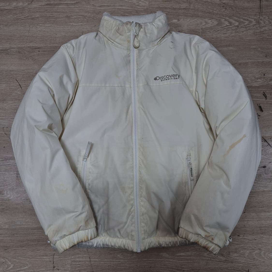 디스커버리 구스다운 리버시블 후리스 숏패딩 S(90) 상품이미지1