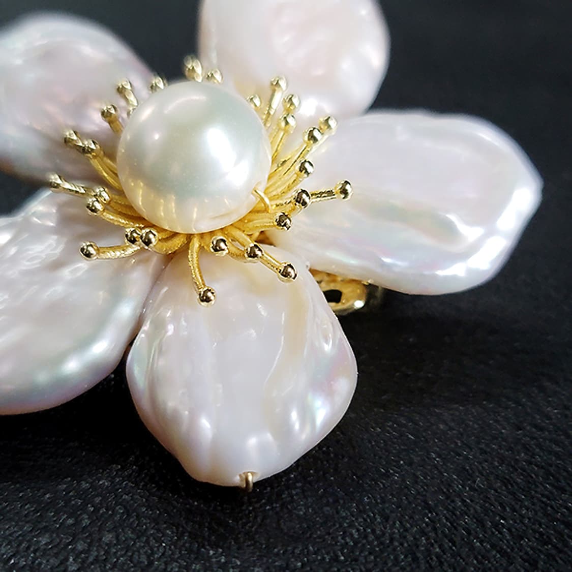 Serafina 브로치 남자 여자 엔틱 빈티지 명품 자연 빛 꽃 자개 상품이미지4