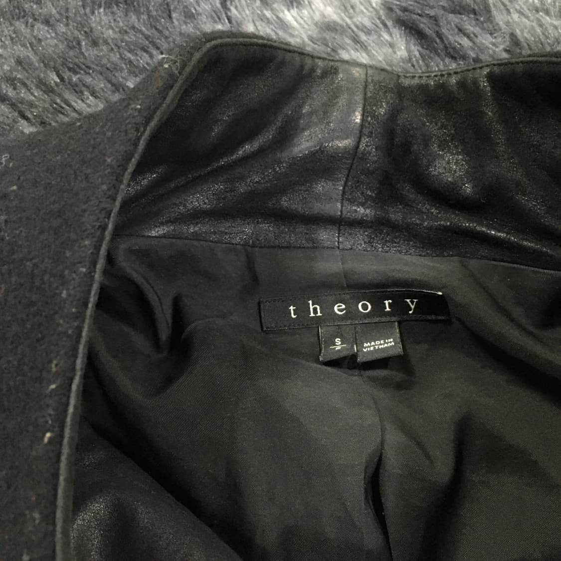 투티/0272 theory 울 코트 자켓 하이넥 하프코트 염소가죽 셸 상품이미지5
