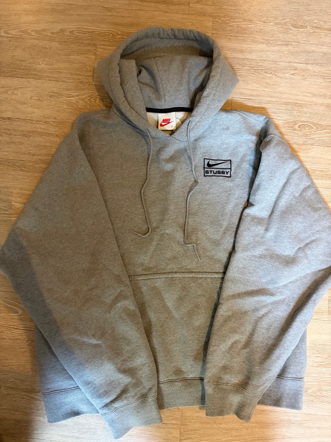 나이키x스투시 NRG 풀오버 후드 회색 M 상품이미지1