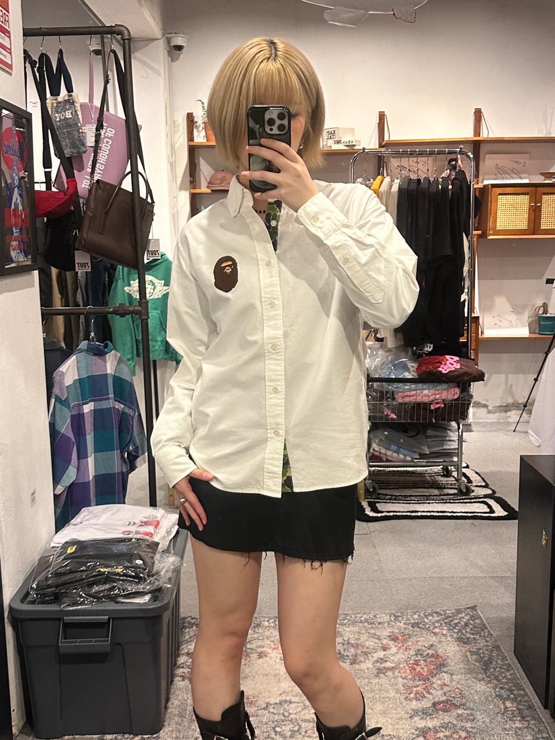 베이프 A BATHING APE Ape Head Oxford Shirt 상품이미지2