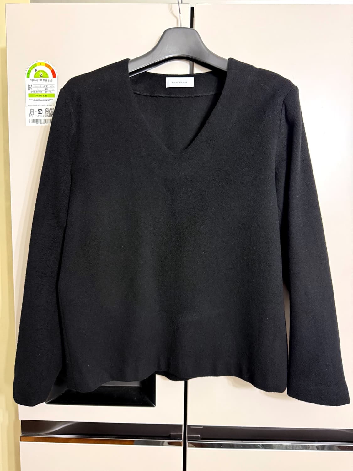 블랑드누아 마르쉐 울 브이넥 니트 블랙 1 사이즈 ( 100 ) 상품이미지2