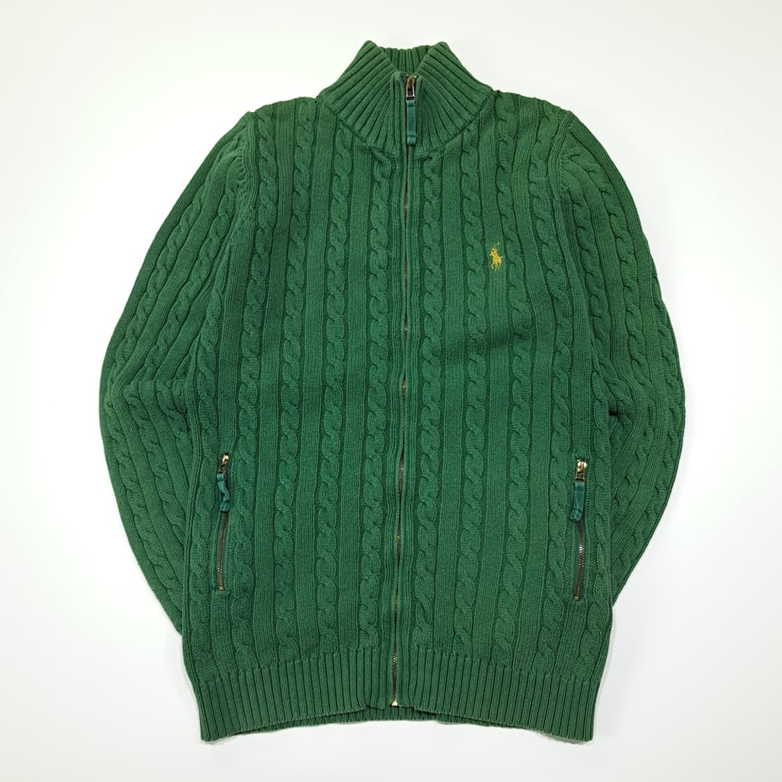 CL099 M 폴로 코튼 케이블 니트 집업 상품이미지1