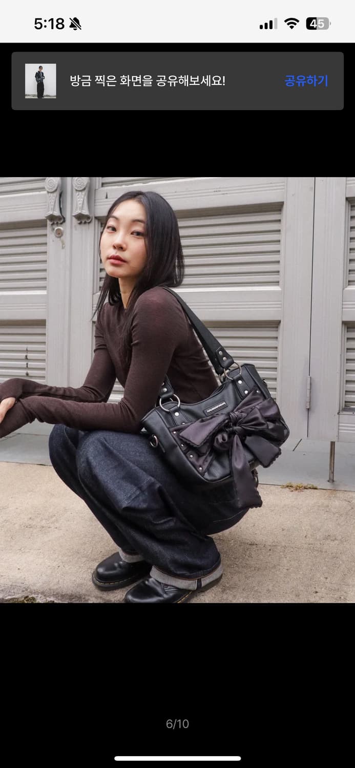 이우가마카라스 Laced Ribbon Leather Shoulder Ba 상품이미지6