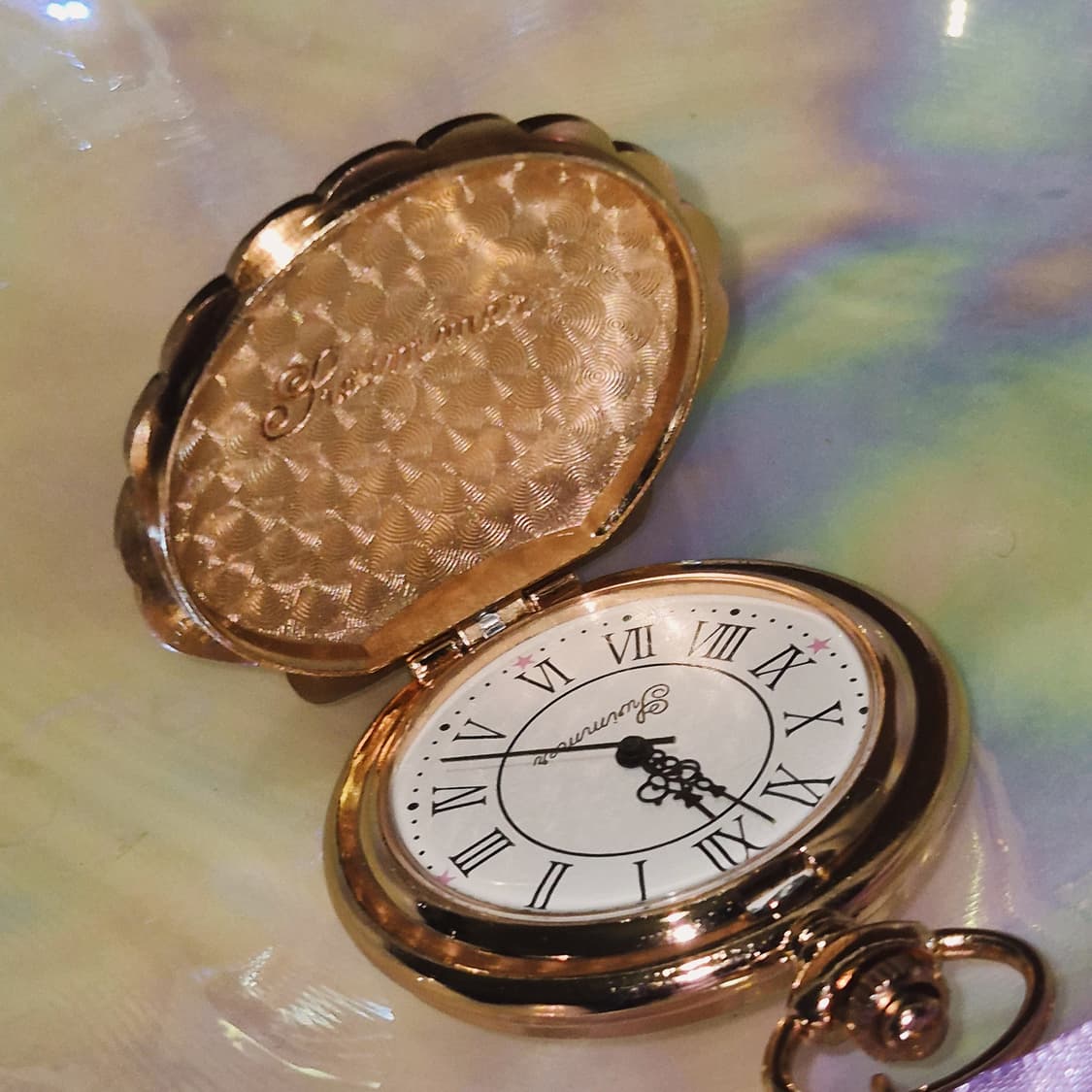 00s 스위머 로즈 골드 대왕 조개 시계 목걸이 상품이미지8