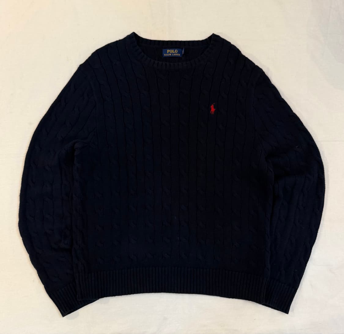 폴로 랄프로렌 꽈배기 케이블 코튼 니트 블랙 상품이미지1