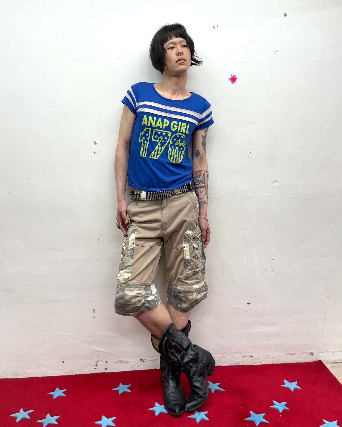 ANAP GIRL Retro Mesh Blue T-shirt  상품이미지5