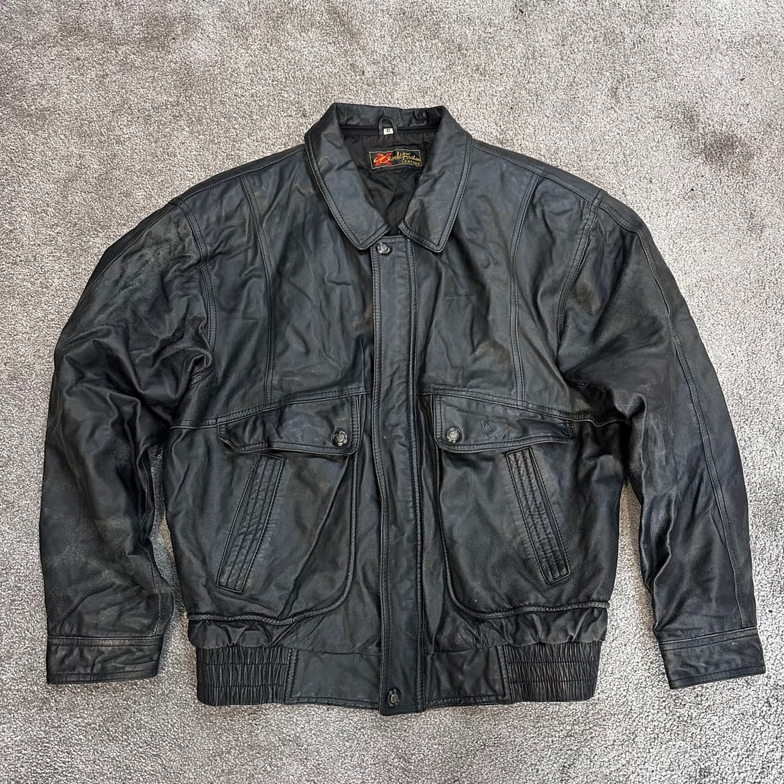 빈티지 블랙 양가죽 봄버 자켓XL 상품이미지9