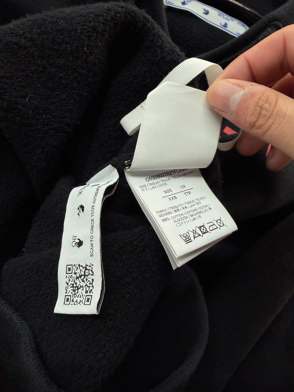 XXS/ 오프화이트 기모그래픽 백로고 후드티 상품이미지9