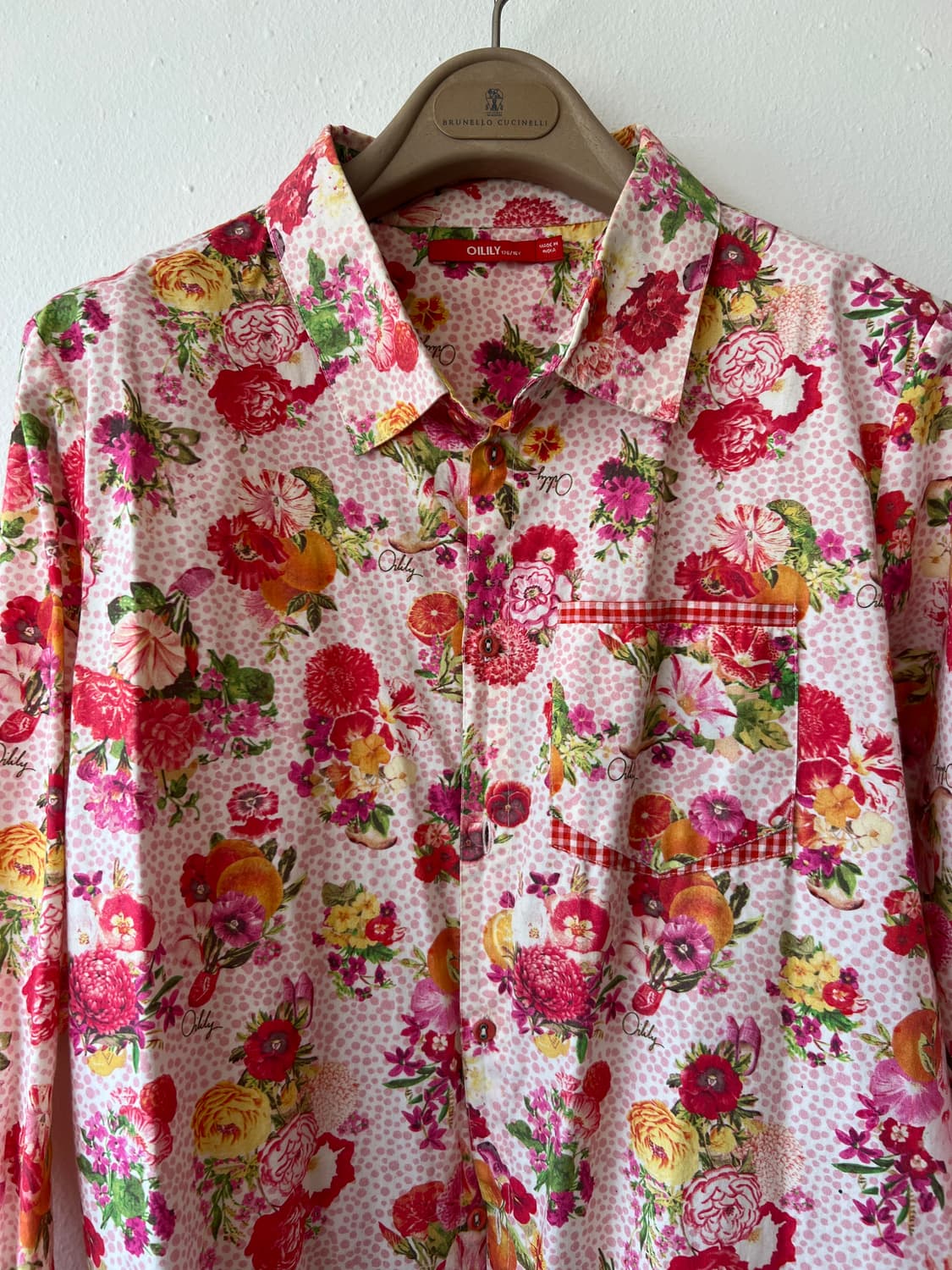 오일릴리 여성 핑크 플라워롱셔츠 셔츠자켓 상품이미지1