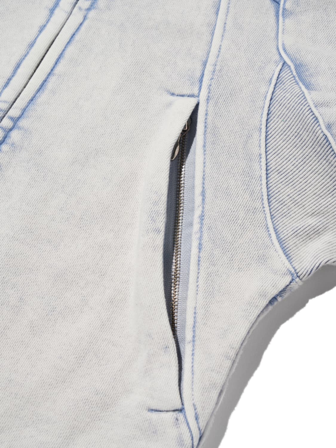 RHOMBUS PUNCHING HOODIE ZIP-UP_BLEACHED 상품이미지4