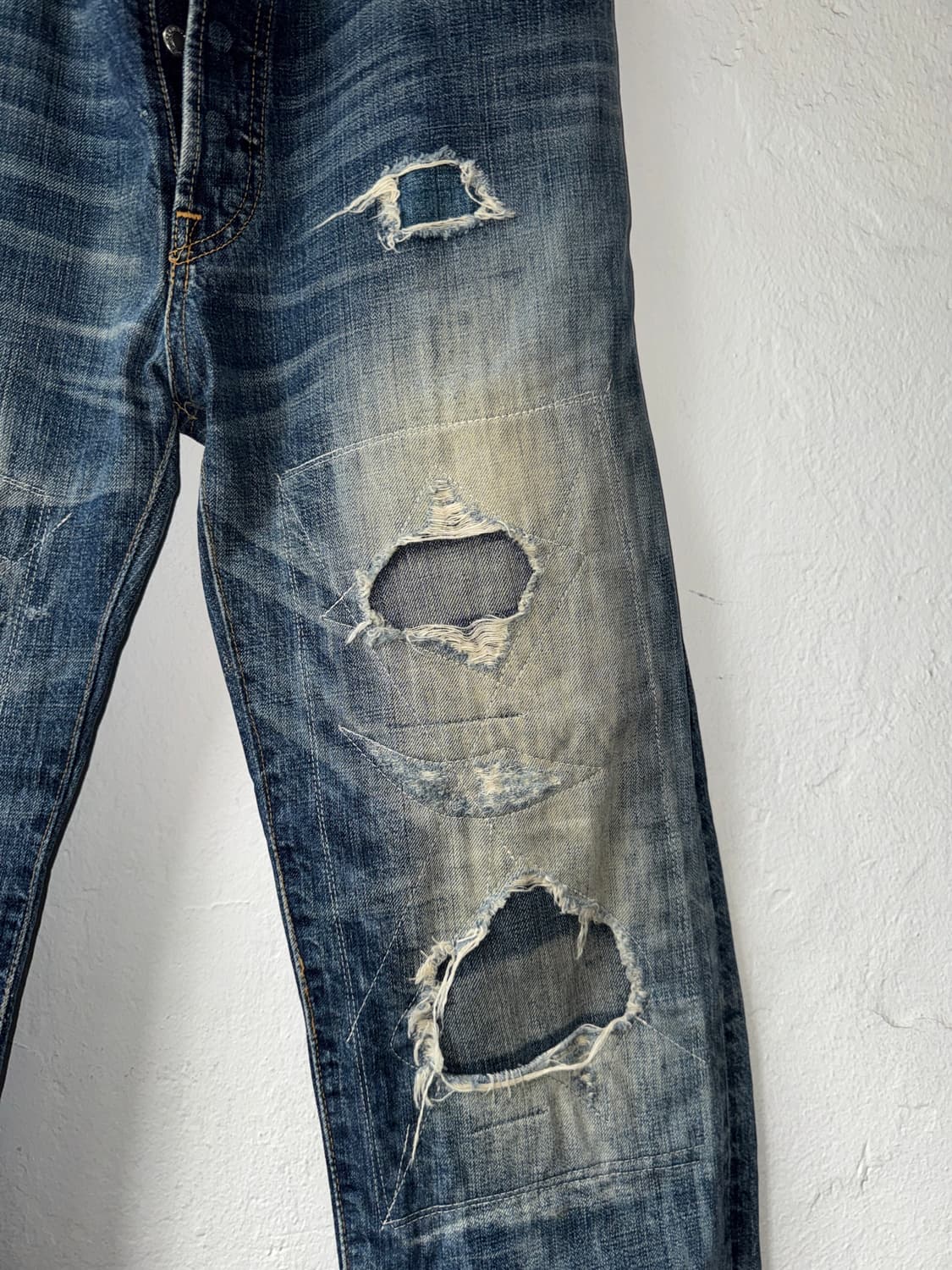 [30]Levis 리바이스 501 빈티지 워싱 패치워크 데님팬츠 상품이미지4