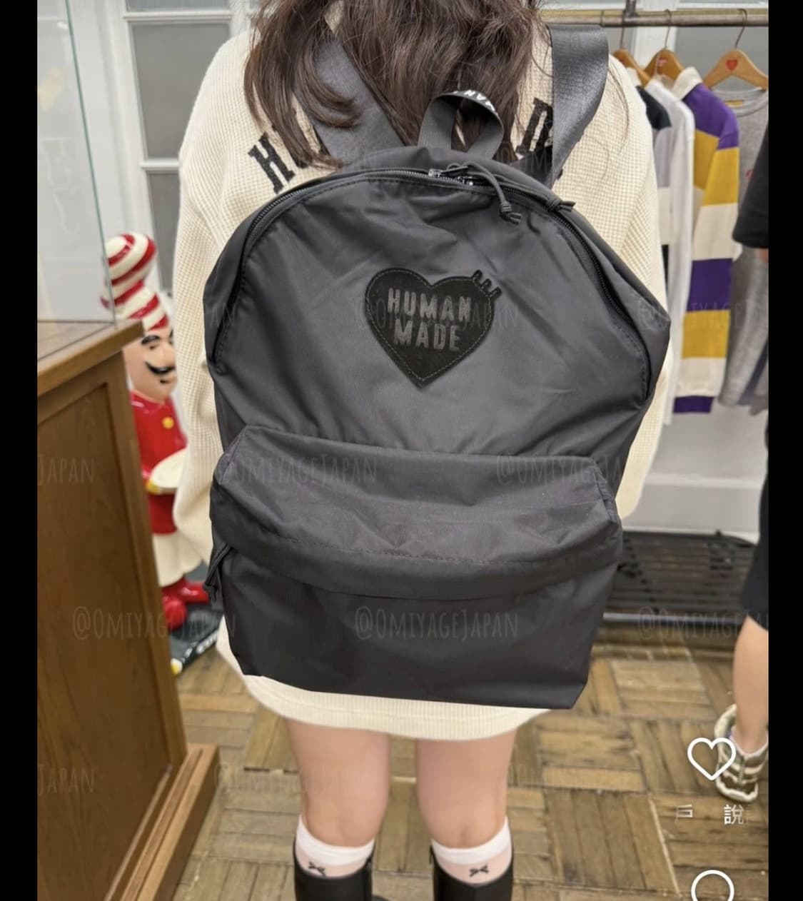 새제품) 휴먼메이드 데이팩 블랙 백팩 가방 남자 여자 상품이미지5