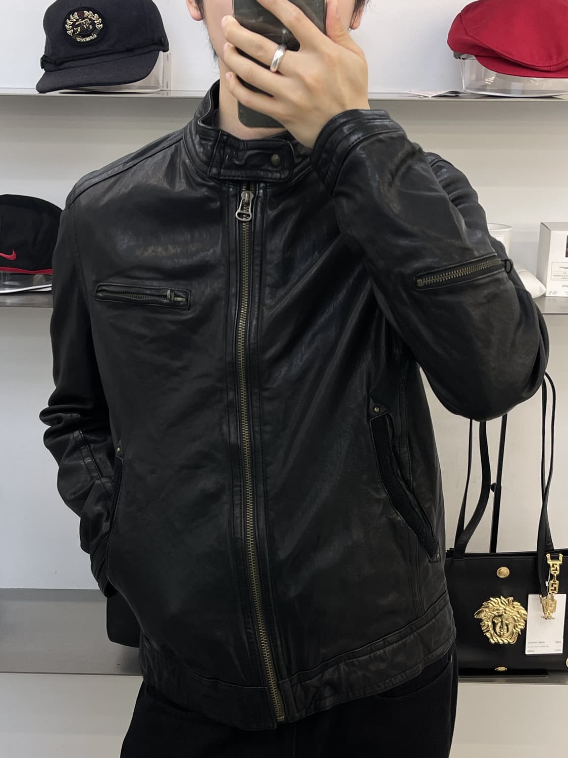 휴고 보스 jofect 바이커 레더 자켓 상품이미지2